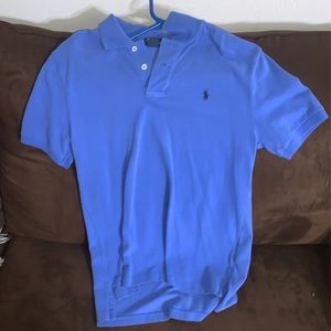 Blue with navy horse kids polo shirt